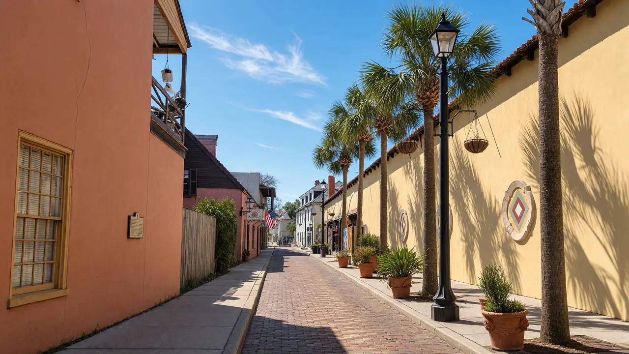 KI-Illustration der Aviles Street in St Augustine