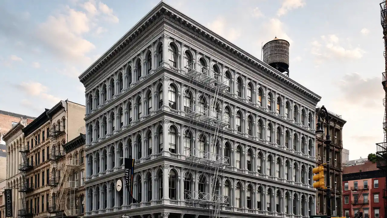 KI-Illustration des Haughwout Building in SoHo