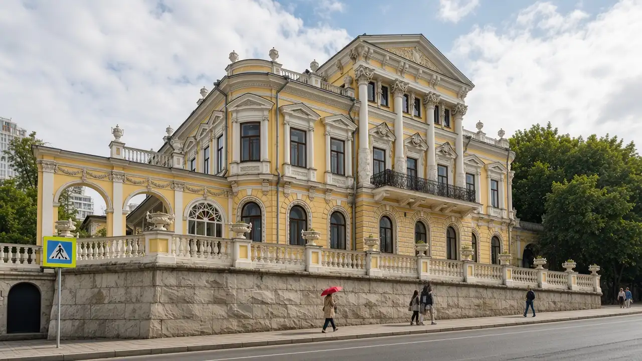 KI-Illustration: Meschkow-Haus in Perm