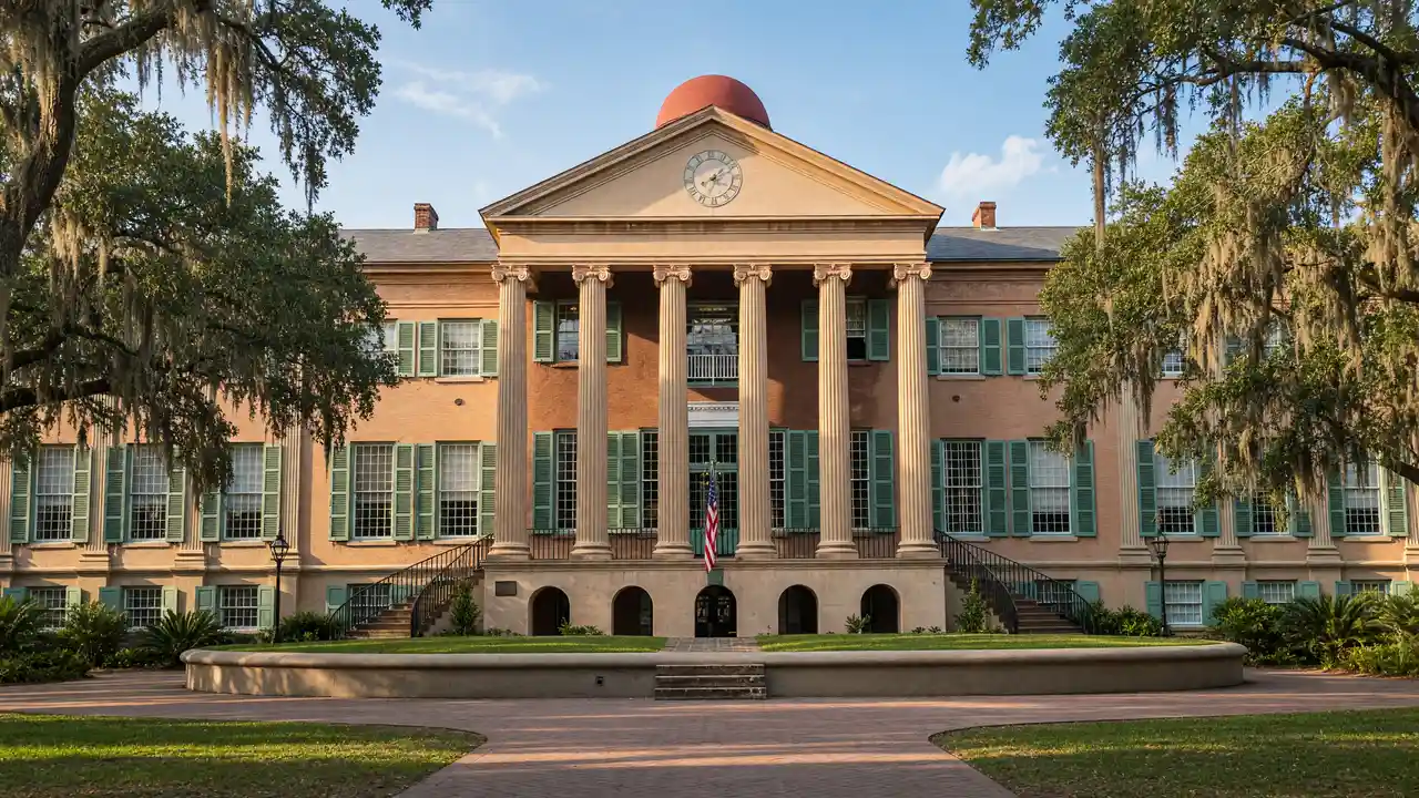 KI-Illustration: Randolph Hall am College of Charleston