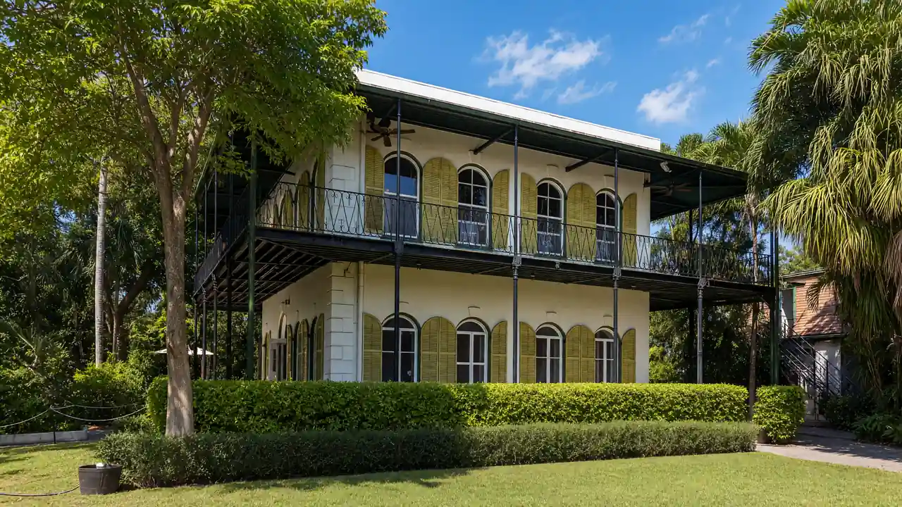 KI-Illustration von Hemingways Wohnhaus in Key West