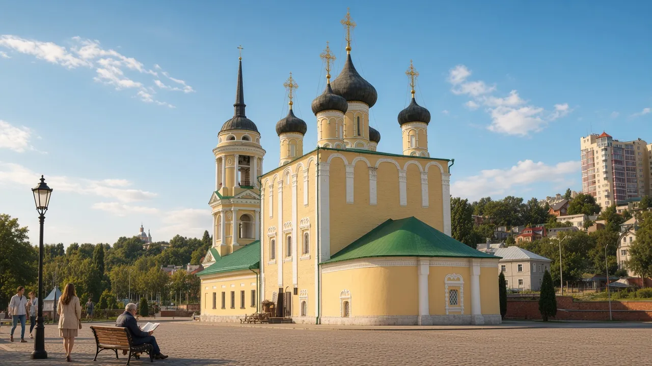 KI-Illustration: Mariä-Entschlafens-Admiralitätskirche in Woronesch