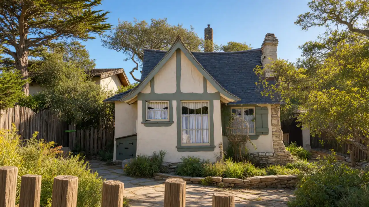 KI-Illustration: Hansel Cottage in Carmel-by-the-Sea