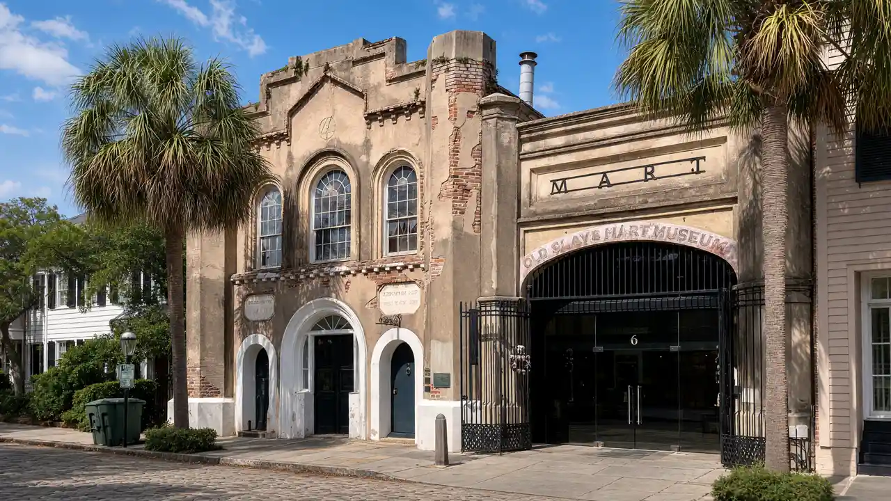 KI-Illustration des Old Slave Mart Museum in Charleston