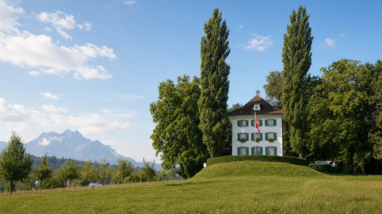KI-Illustration von Wagners Wohnhaus in Tribschen, Luzern