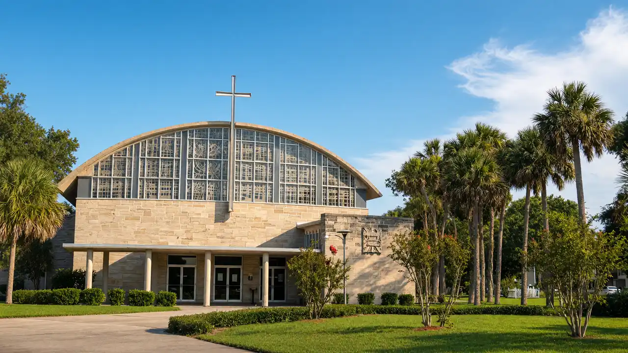 KI-Illustration: Kirche der Mission Nombre de Dios