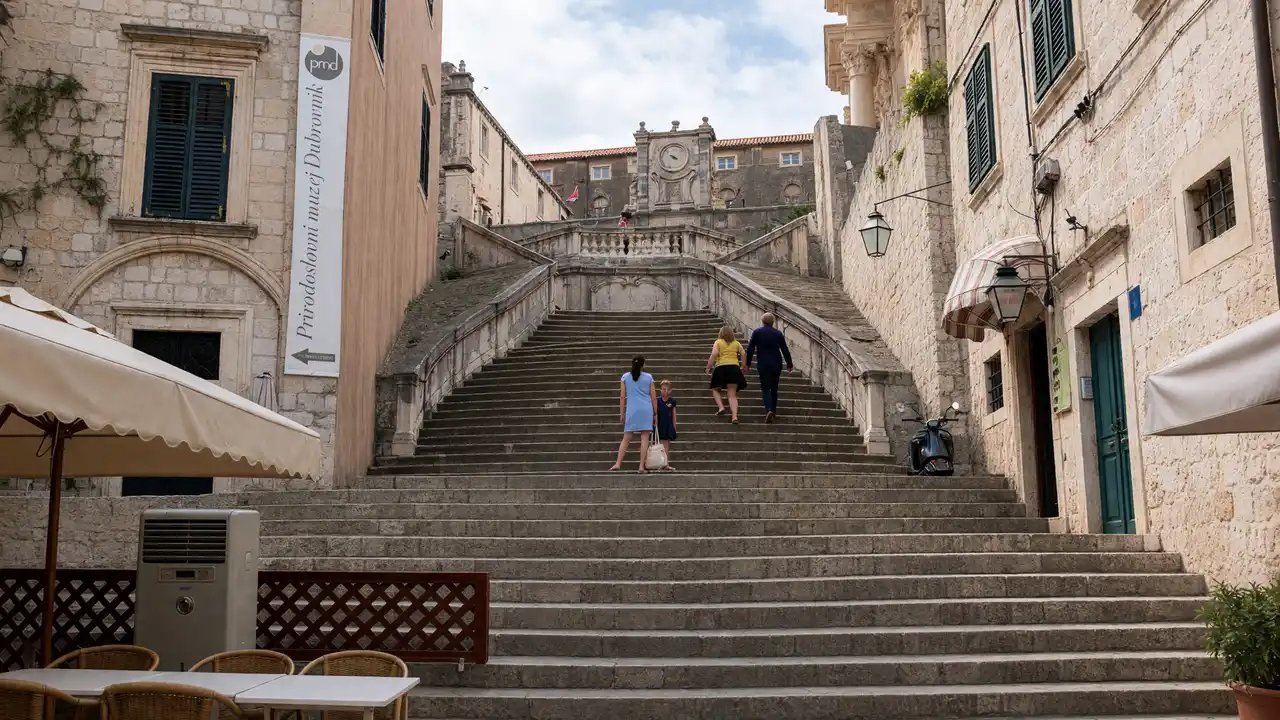 KI-Illustration der Jesuitentreppe in Dubrovnik